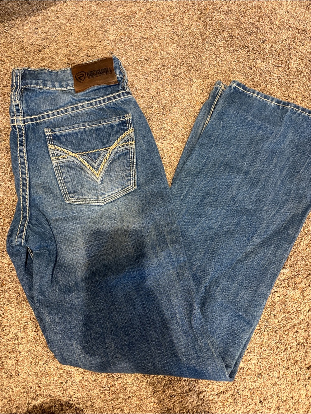 Kids Blue Denim Jeans with Embroidered Back Pocket
